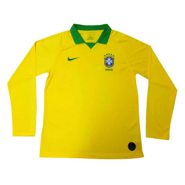 Camiseta Brasil Replica Primera Ropa ML 2019 Amarillo